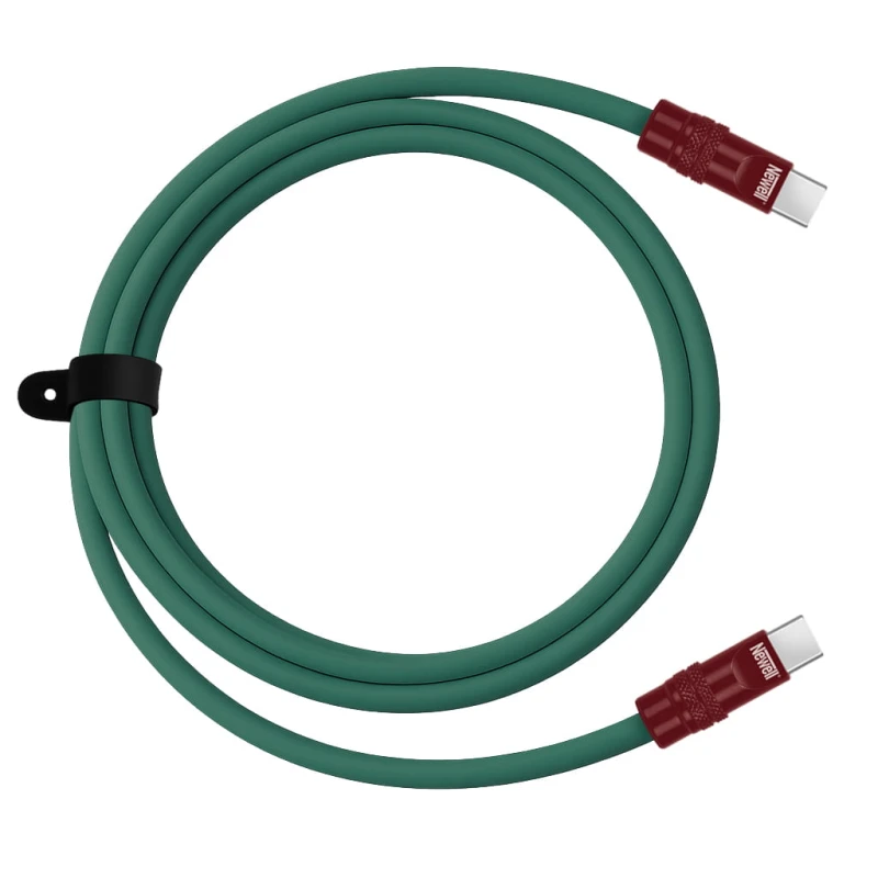 Kabel Newell USB-C - USB-C 100 W, 2 m, silikonowy, zielono-bordowy_03_HD.jpg