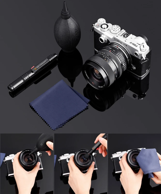 Zestaw czyszczący K&F Concept 3w1 - gruszka, mikrofibra, piórko fotograficzne_04_HD.jpg