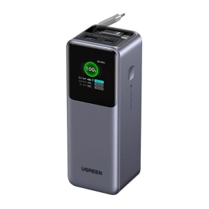 Powerbank 20000mAh Ugreen PB726 USB + USB-C, 165W, wbudowany kabel (szary)