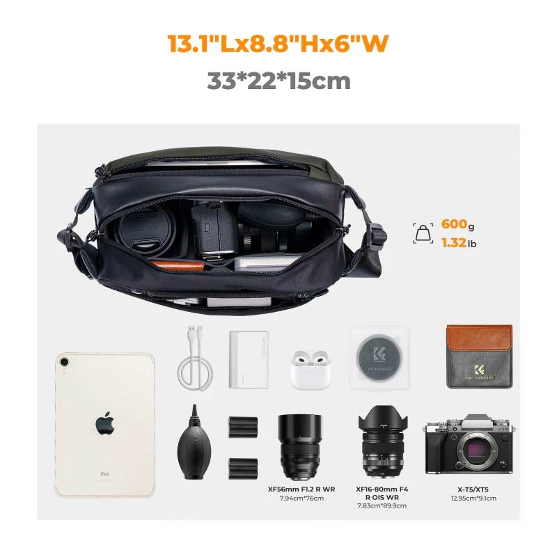 Torba fotograficzna K&F Concept Alpha Sling Bag 10 l - ciemnozielona_10_HD.jpg