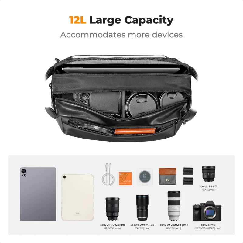Torba fotograficzna K&F Concept Urban Wander Sling 12 l - czarna_05_HD.jpg