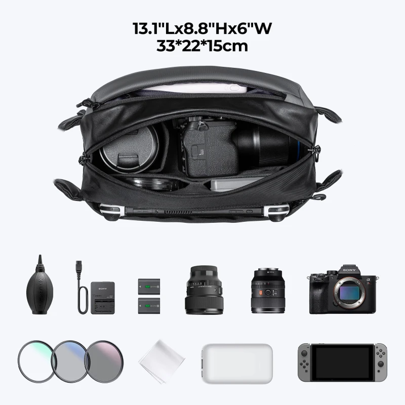 Torba fotograficzna K&F Concept Alpha Sling Bag 10 l - szara_04_HD.jpg