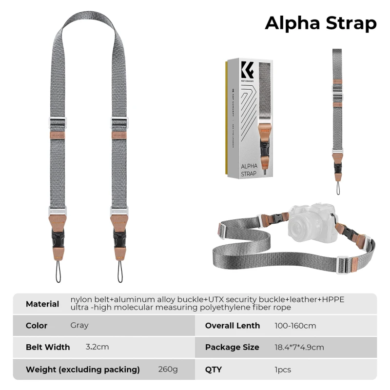 Pasek do aparatu K&F Concept Alpha Strap - szary_09_HD.jpg