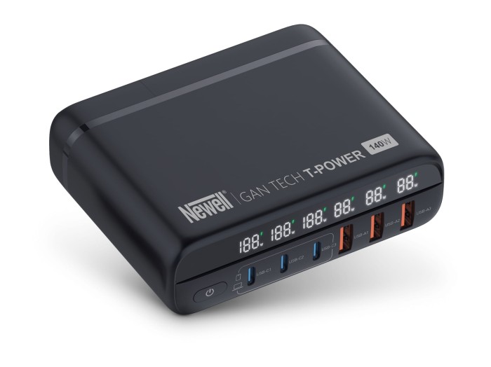 Ładowarka sieciowa z zestawem adapterów Newell GaN Tech T-power 140 W_01_HD.jpg