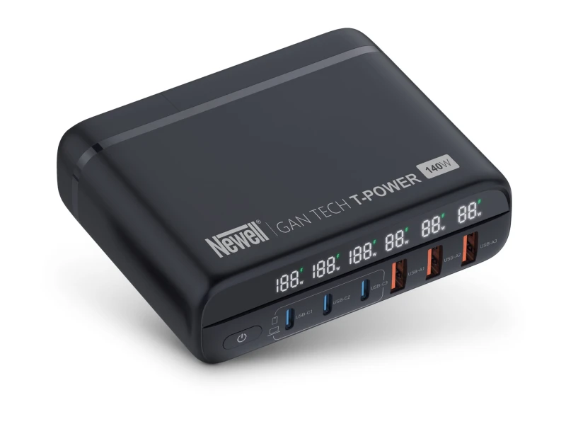 Ładowarka sieciowa z zestawem adapterów Newell GaN Tech T-power 140 W_01_HD.jpg