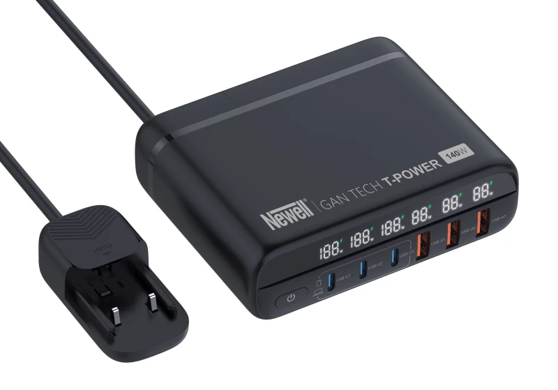 Ładowarka sieciowa z zestawem adapterów Newell GaN Tech T-power 140 W_02_HD.jpg
