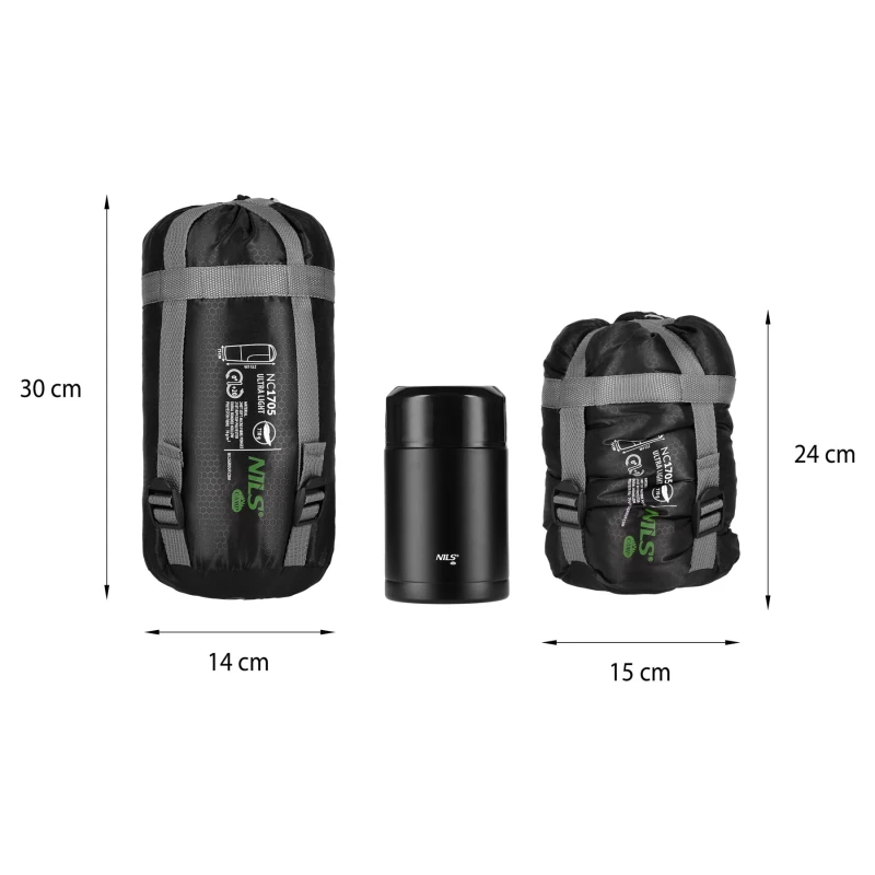 ŚPIWÓR NILS CAMP ULTRA LIGHT CZARNO-ZIELONY NC1705