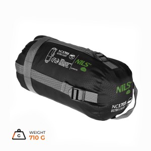 ŚPIWÓR NILS CAMP ULTRA LIGHT CZARNO-ZIELONY NC1705