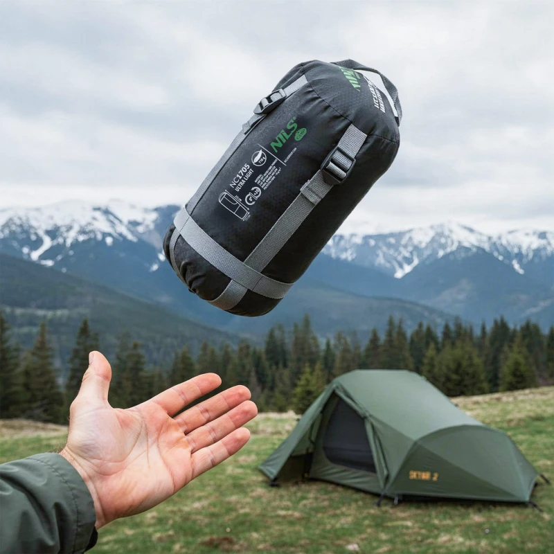 ŚPIWÓR NILS CAMP ULTRA LIGHT CZARNO-ZIELONY NC1705