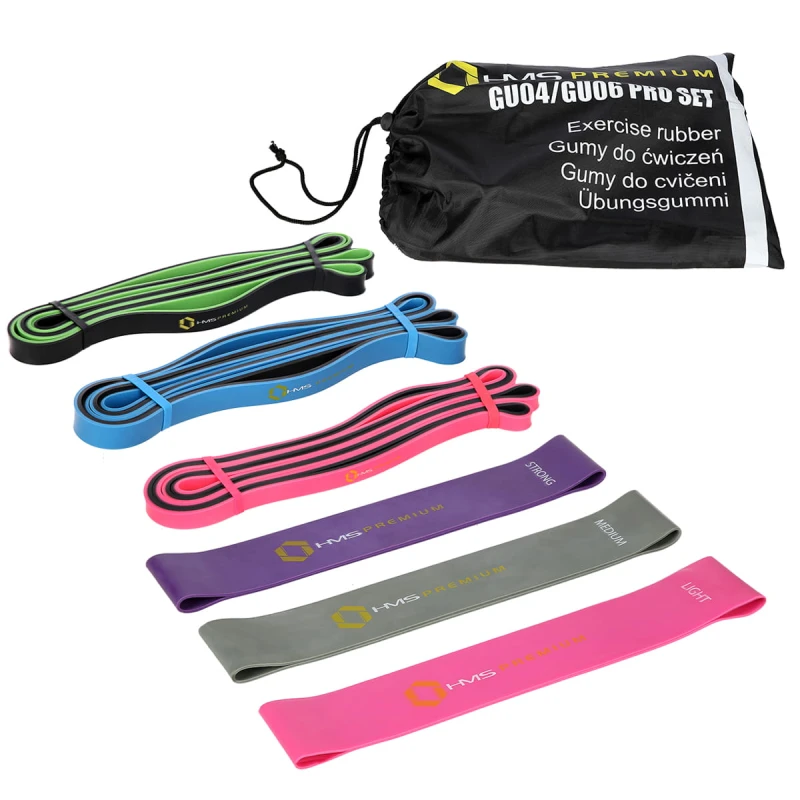 ZESTAW GUM DO ĆWICZEŃ HMS PREMIUM GU04 GU06 PRO SET