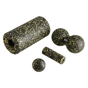 ZESTAW DO MASAŻU WAŁKI / PIŁKI (4 szt) HMS FSBM04 BLACK-YELLOW SET