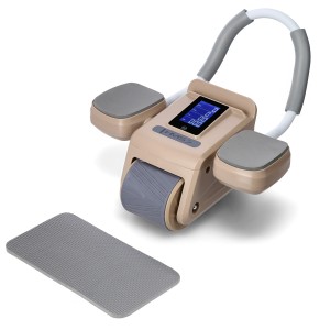 AUTOMATYCZNE KOŁO DO ĆWICZEŃ MIĘŚNI BRZUCHA Z WYŚWIETLACZEM LCD I ŁADOWANIEM HMS KA08 BROWN ABS