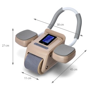 AUTOMATYCZNE KOŁO DO ĆWICZEŃ MIĘŚNI BRZUCHA Z WYŚWIETLACZEM LCD I ŁADOWANIEM HMS KA08 BROWN ABS