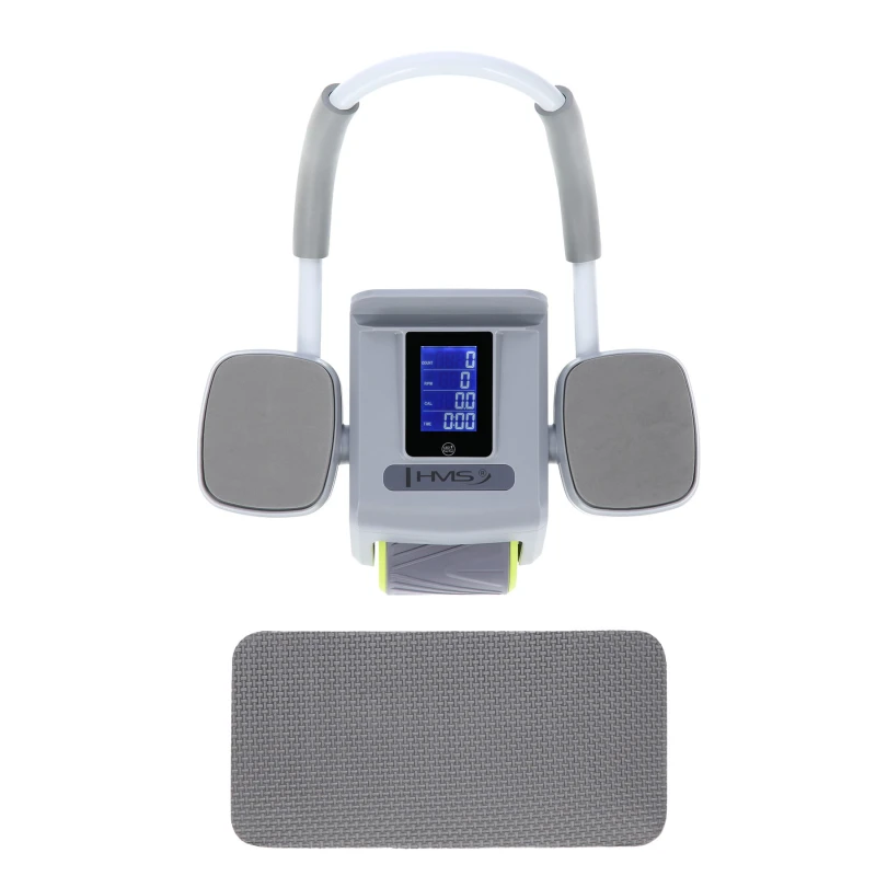 AUTOMATYCZNE KOŁO DO ĆWICZEŃ MIĘŚNI BRZUCHA Z WYŚWIETLACZEM LCD I ŁADOWANIEM HMS KA08 GRAY ABS