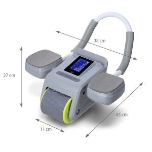 AUTOMATYCZNE KOŁO DO ĆWICZEŃ MIĘŚNI BRZUCHA Z WYŚWIETLACZEM LCD I ŁADOWANIEM HMS KA08 GRAY ABS