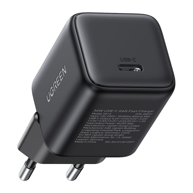 Ładowarka sieciowa Ugreen X513 30W GaN 1X USB-C (czarna)