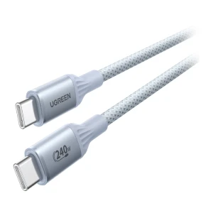 Kabel UGREEN L534 USB-C–USB-C 2m 240W (srebrno-biały)