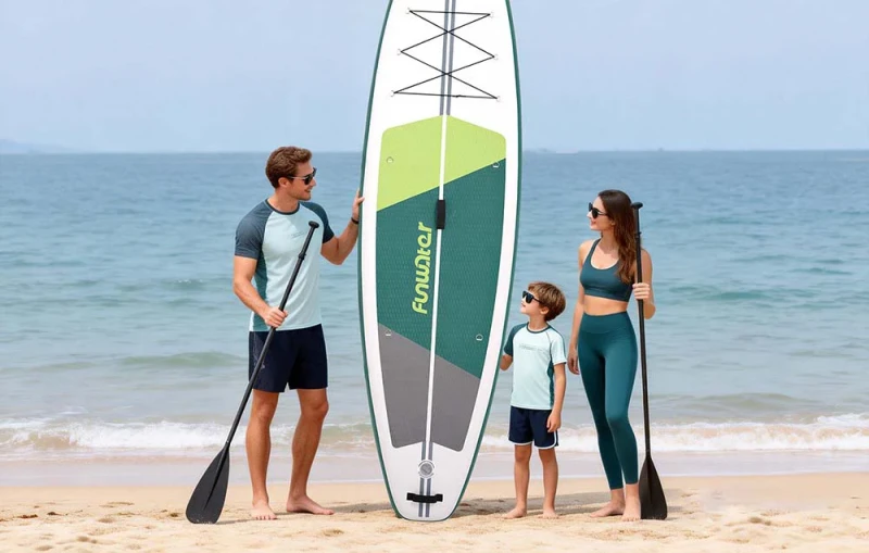 Deska do pływania SUP FunWater SUPFW69A 3,35m (zielono-biała).webp