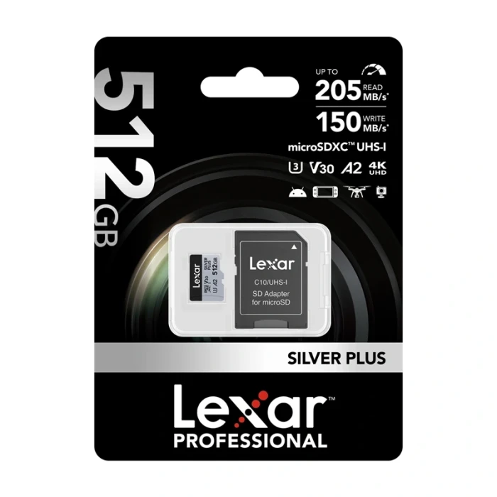 Karta pamięci Lexar High-Performance Silver Plus microSDXC 512GB + adapter