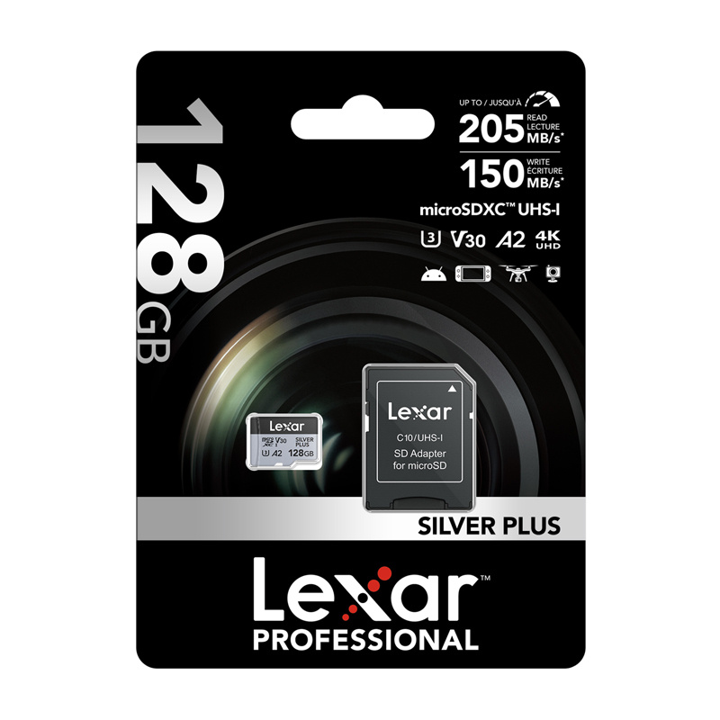 Karta pamięci Lexar High-Performance Silver Plus microSDXC 128GB + adapter