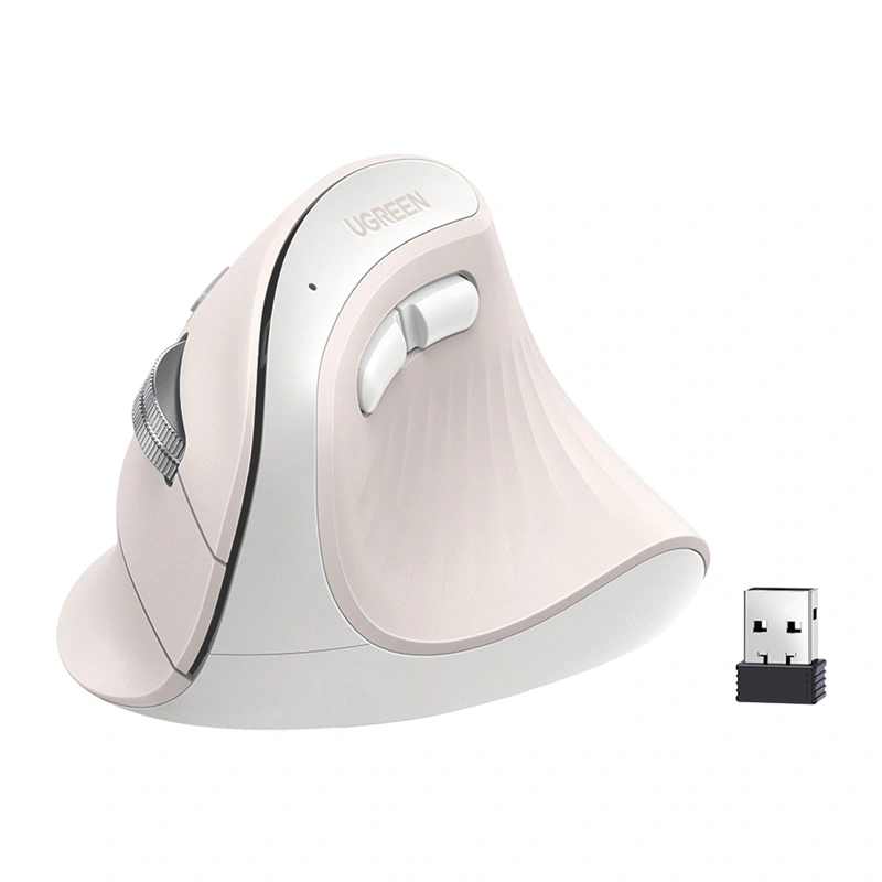 Mysz pionowa UGREEN MU008MINI BT 2.4G (biała)