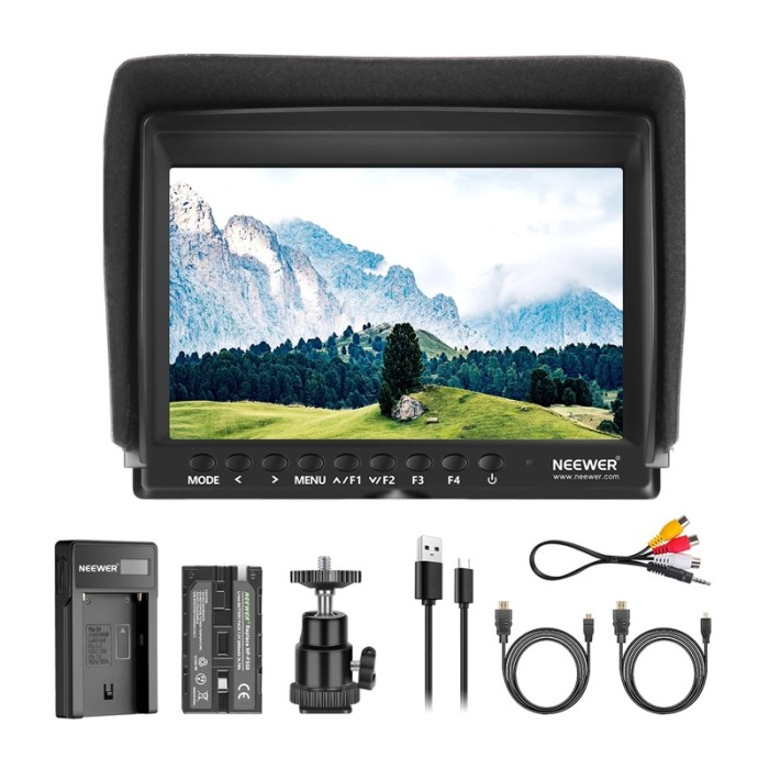 Zestaw monitor podglądowy + ładowarka USB + bateria NEEWER F100