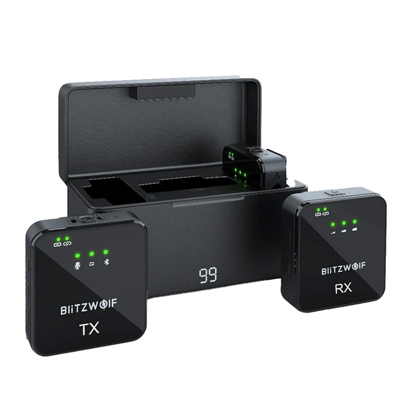 Mikrofon bezprzewodowy BlitzWolf, BW-SX63, 1000mAh (czarny)