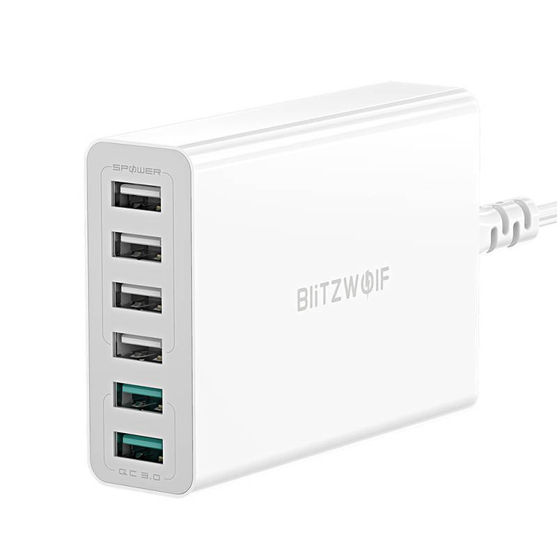 Ładowarka sieciowa BLITZWOLF BW-S15 60W 6xUSB-A (biała)