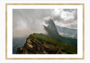 SECEDA PRZED BURZĄ - DOLOMITY dębowa rama.jpg
