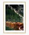 ŁODZIE NA JEZIORZE LAGO DI BRAIES dębowa rama.jpg