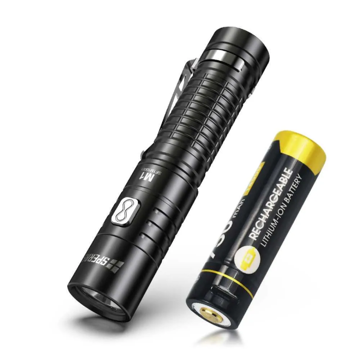 Latarka akumulatorowa Speras M1 XPL2-W2 LED 1000 lumenów zasieg 119 m + akumulator o pojemnoś (4).png