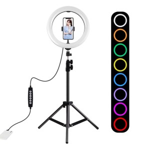 Statyw Puluz 1.1 m z oświetleniem RGBW LED 26cm vlog / stream / smartfon PKT3044
