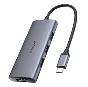 Adapter 7 w 1 Choetech HUB-M19 USB-C (srebrny)